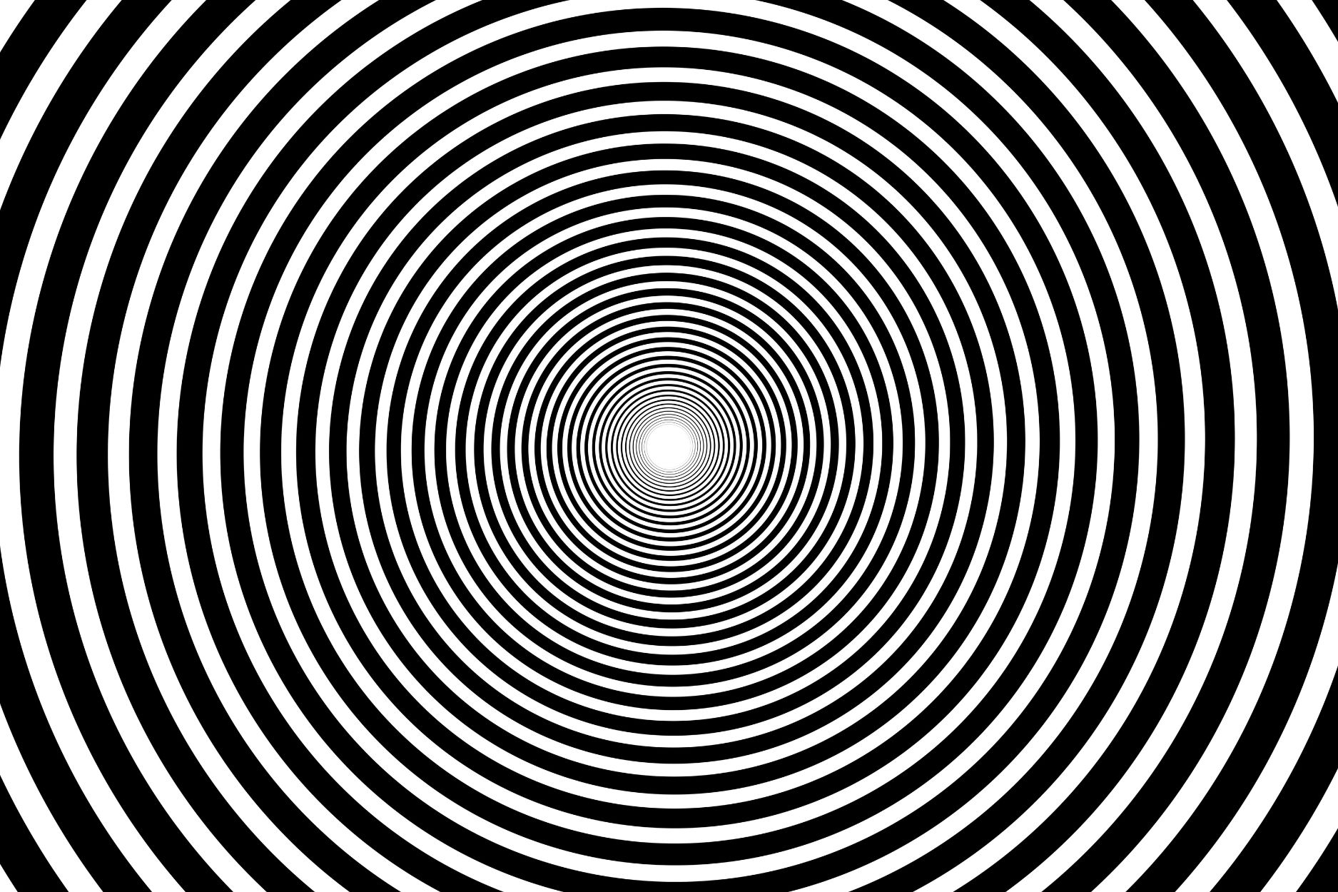 spilrales noires et blanches pour illustrer l'article ménopause et vertiges