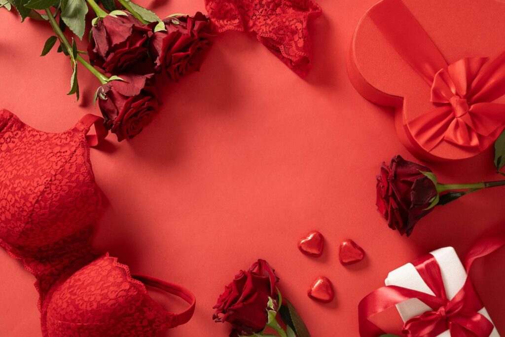 Ménopause : guide complet pour comprendre et mieux vivre cette étape de vie 12 sous vetement et roses rouges pour illustrer l'article menopause guide complet