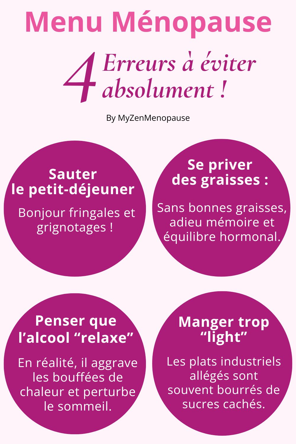 les 4 erreurs a éviter dans un menu semaine regime menopause